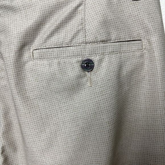 Pebble Beach Comfort Flex Performance Short Chino Bermuda Sz 32 Gold Checker - Picture 5 of 9
